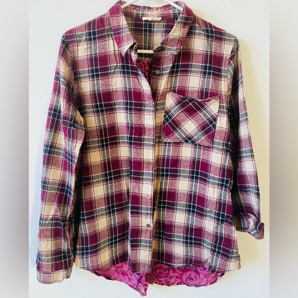 Mystree Plaid Women Blouse L